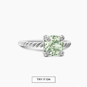 David Yurman Chatelaine® Ring Sterling Silver with Prasiolite and Diamonds, 8mm